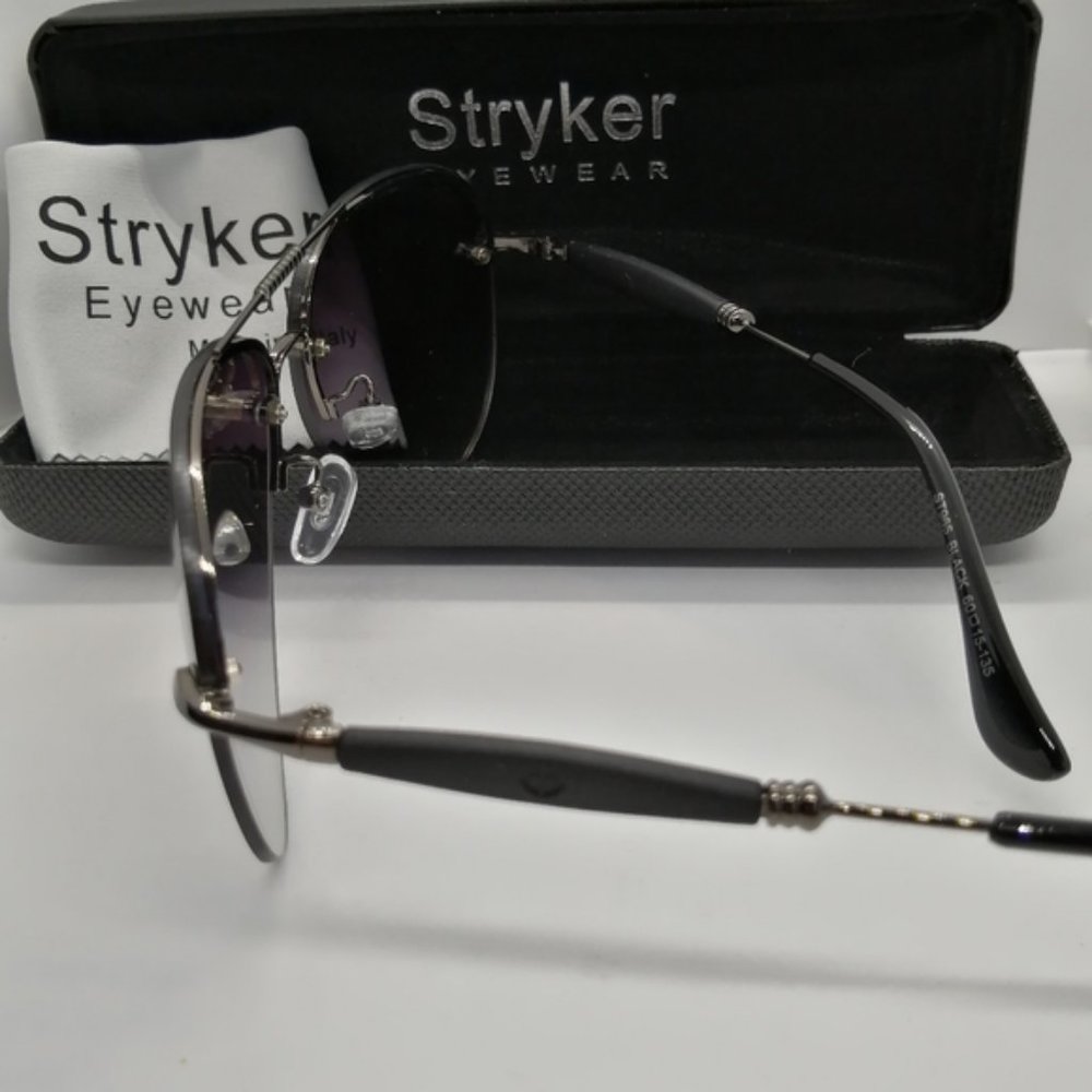BNIB Stryker Gun Half Rimless Sunglass with Gray Gradient lenses - Picture 8 of 10